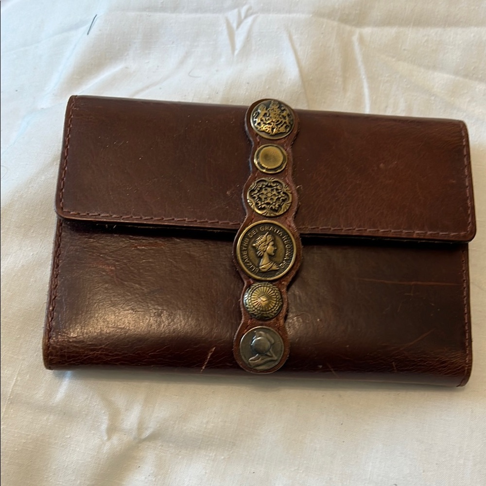 Patricia Nash Brown Wallet with Gold Accents